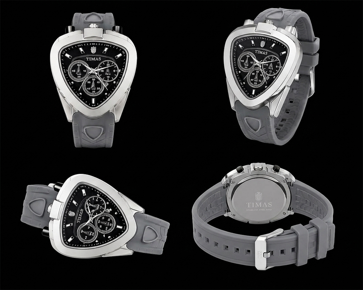 TIMAS Men's Triangular Chronograph Silver