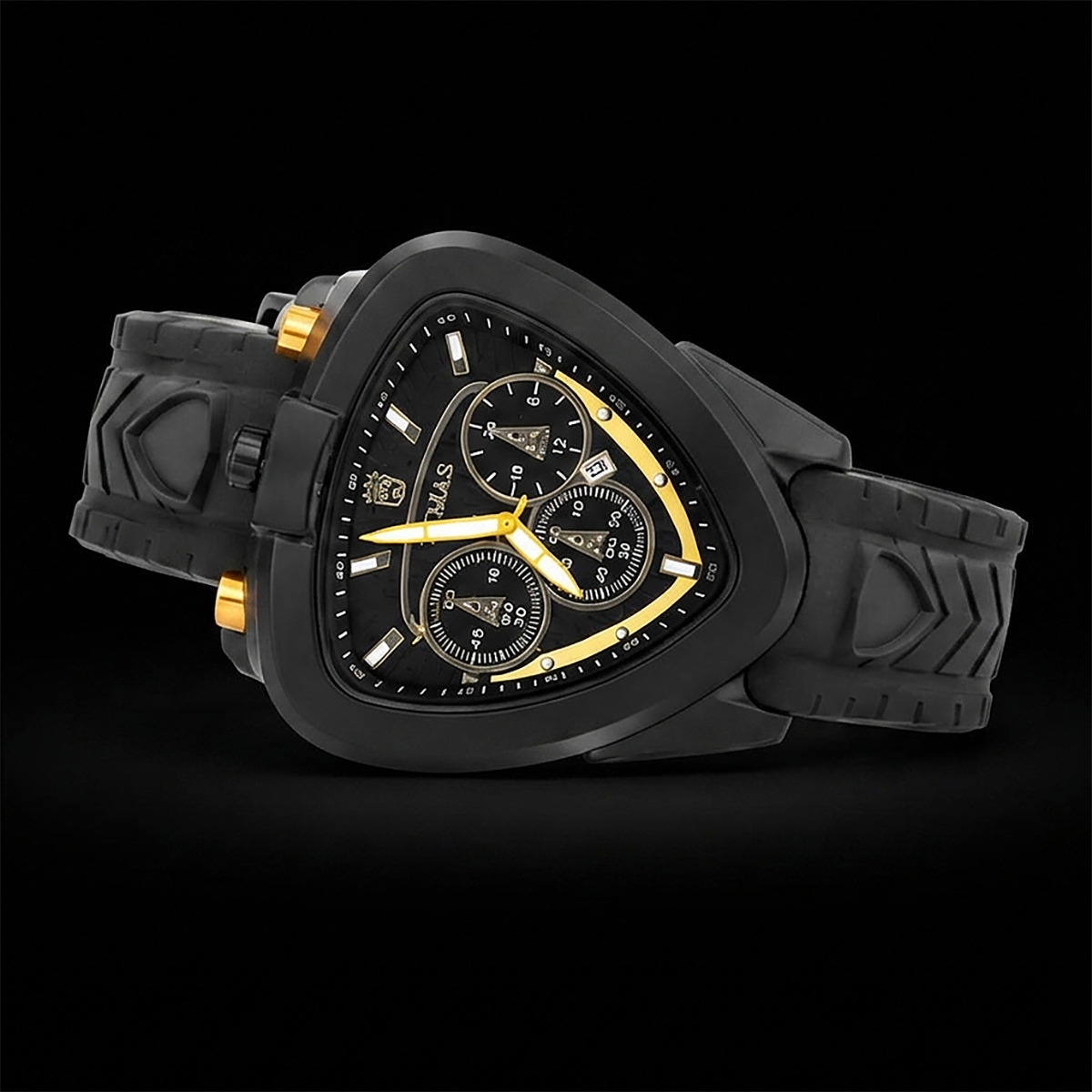 TIMAS Men's Triangular Chronograph Black