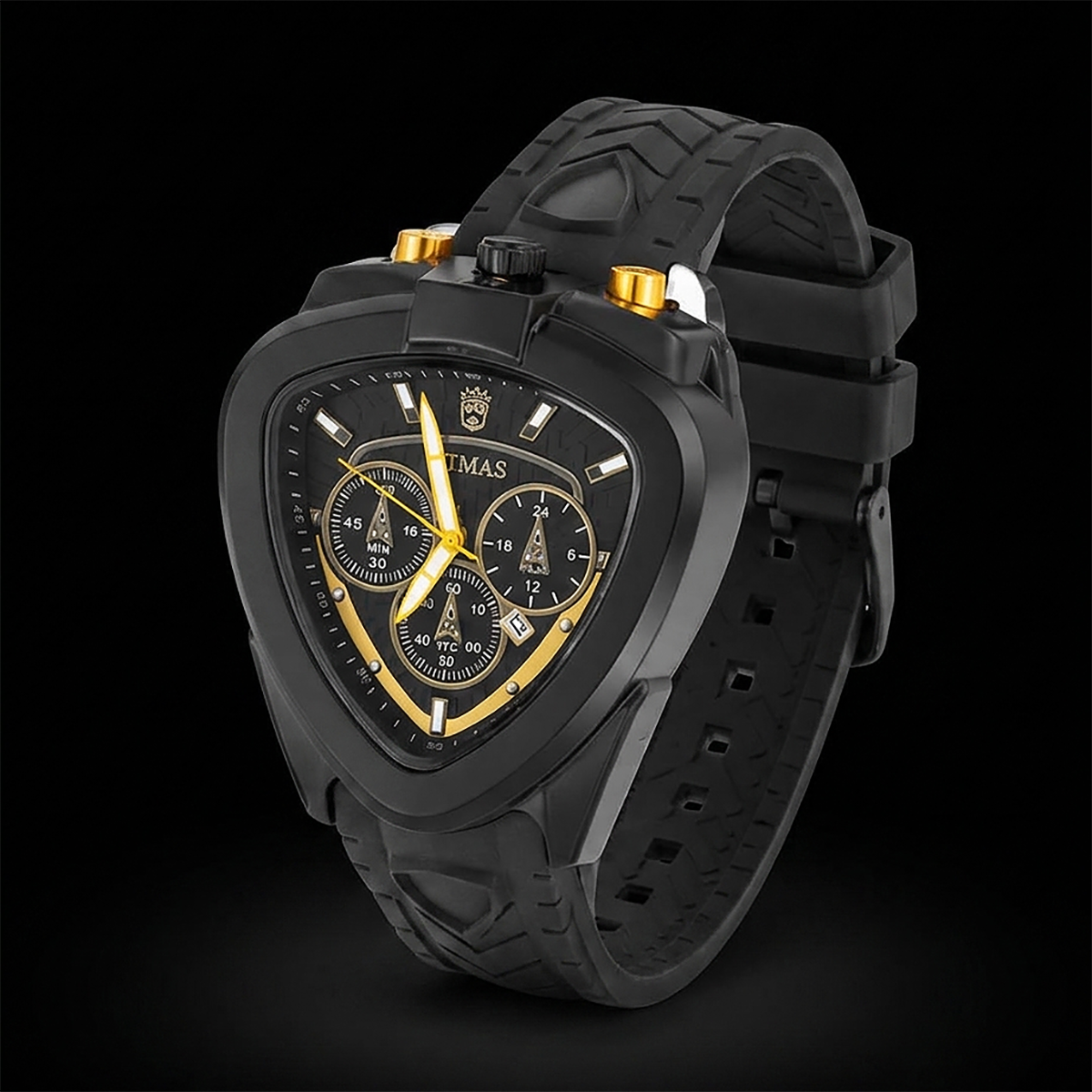 TIMAS Men's Triangular Chronograph Black