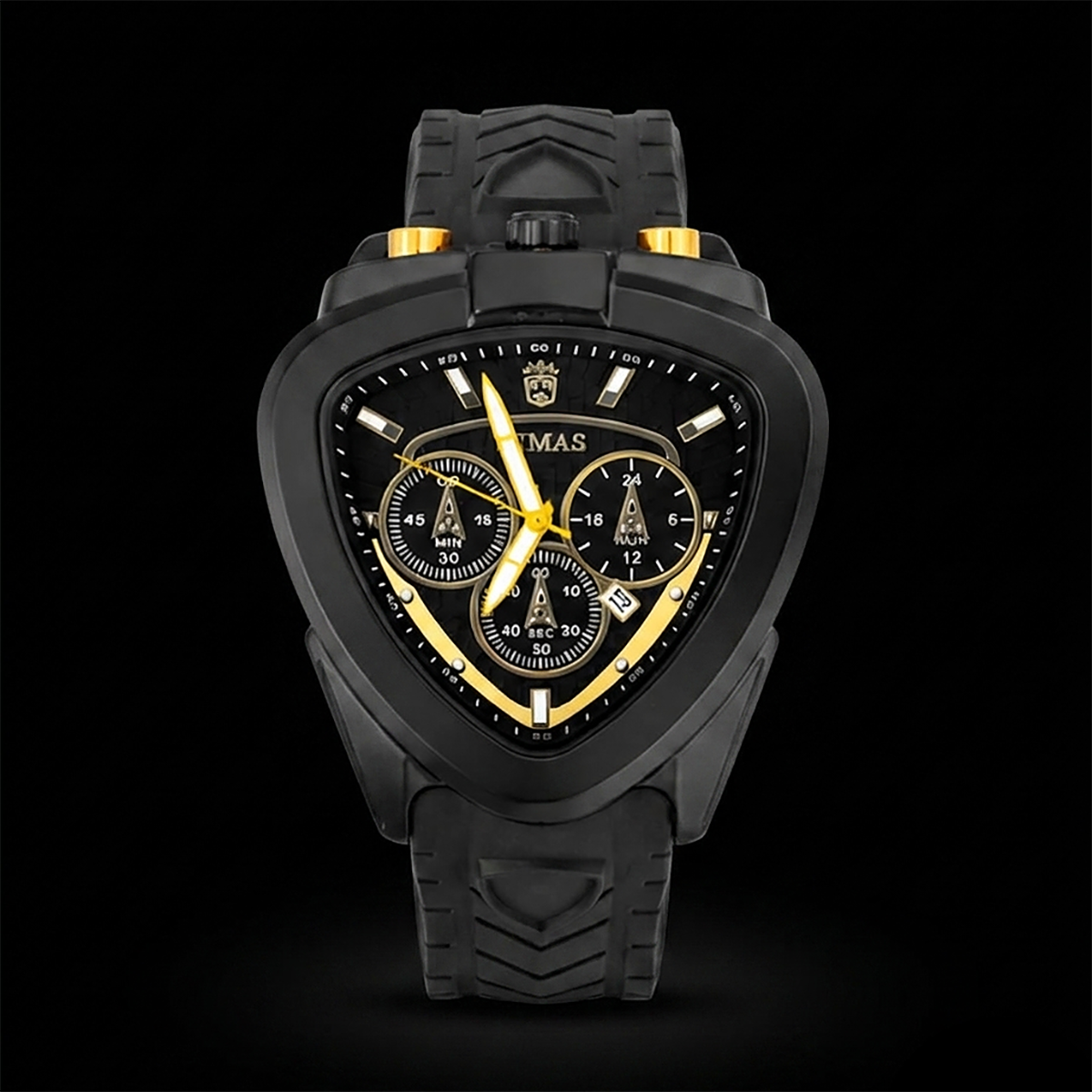 TIMAS Men's Triangular Chronograph Black