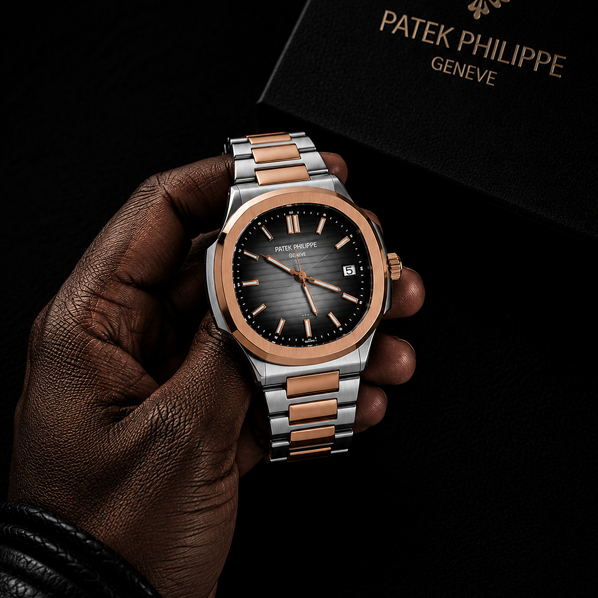 Patek Philippe Nautilus Rose Gold & Silver