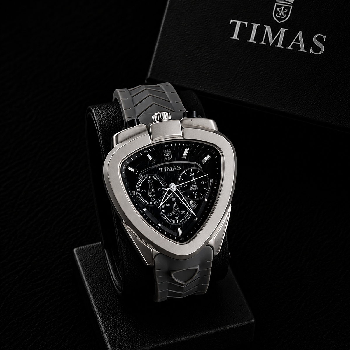 TIMAS Men's Triangular Chronograph Silver
