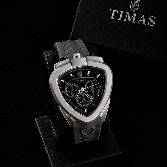 TIMAS Men's Triangular Chronograph Silver