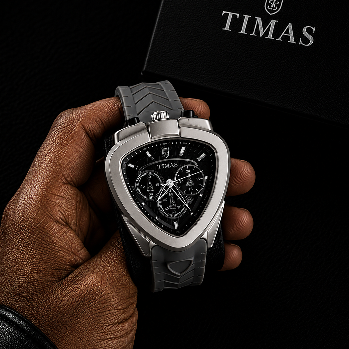 TIMAS Men's Triangular Chronograph Silver